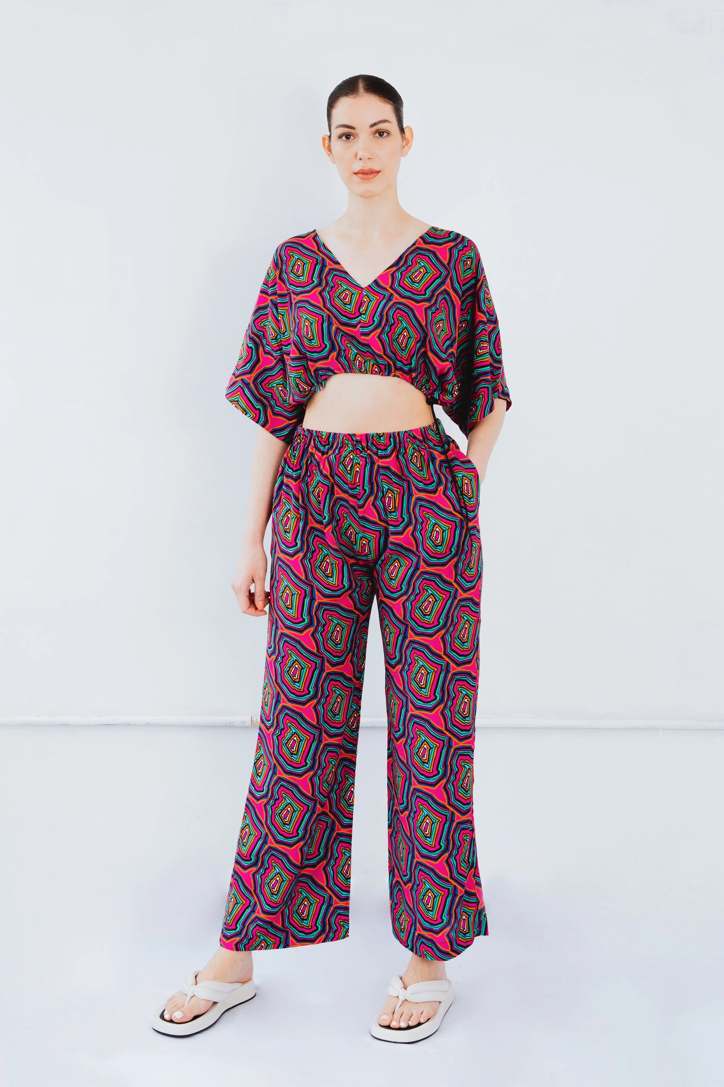 The Winnie Jumpsuit in Concentric Pink loveheroldn