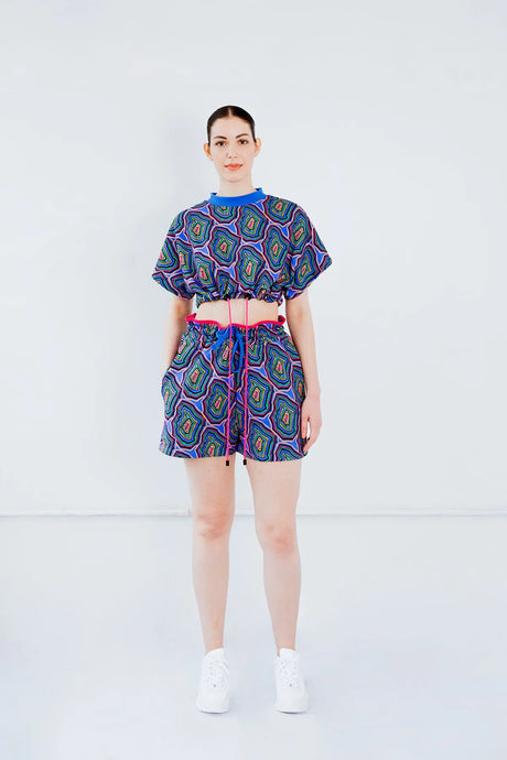 Upcycled - Playsuit - Shorts In Concentric Print loveheroldn
